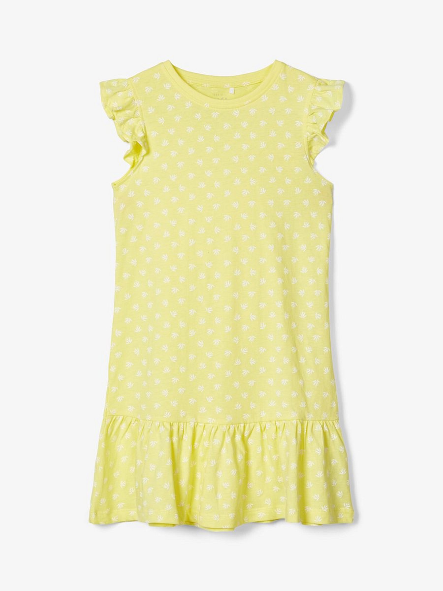 NAME IT kurzarm Jersey Kleid NKFVida dunkelblau Blumen Größe 116 bis 152